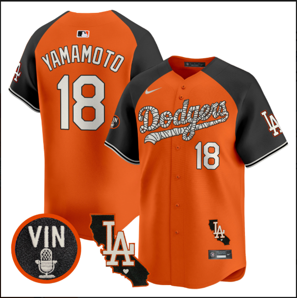 Men Los Angeles Dodgers #18 Yamamoto 2025 orange Limited Stitched Jersey